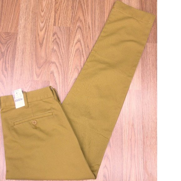 30x30 NEW! J.CREW THE DRIGGS 100% COTTON PANTS BROWN Sz 30W x 30L - Picture 1 of 5